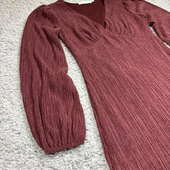 All in Favor Dress Womens Extra Small Midi Empire Waist Pliss Modest Classic - Picture 3 of 4